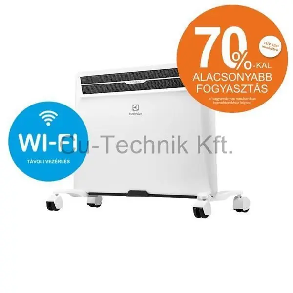 ELECTROLUX AG2-1500 3BI-W WIFI Smart Inverteres elektromos okos konvektor 1500W Bestseller