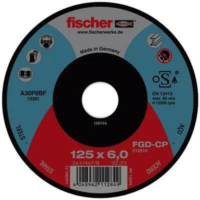 Azonnal elérhető Fischer csiszolókorong 115x6x22,23 FGD-CP