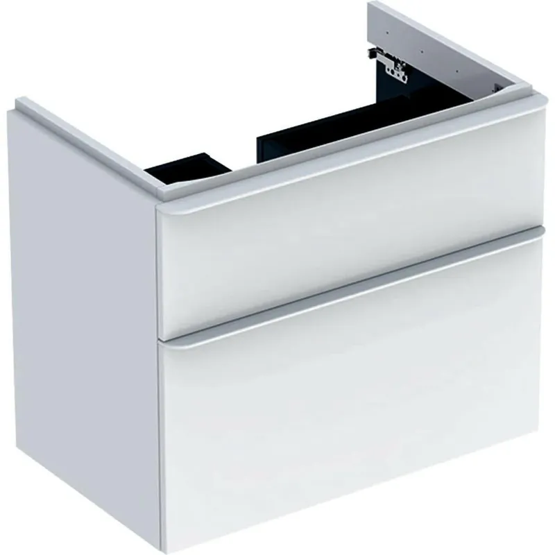 Geberit Smyle Square alsó szekrény mosdóhoz, két fiókkal, 73,4x61,7x47cm, magasfényű lakkozott fehér (500.353.00.1) Szezonális akció
