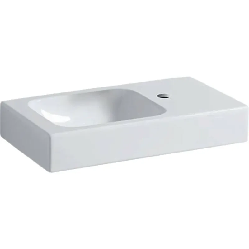 Geberit iCon kézmosó pakolófelülettel 53x13,5x31cm, csaplyuk jobb oldalt, túlfolyó nélkül (124053000) Szuper ajánlat