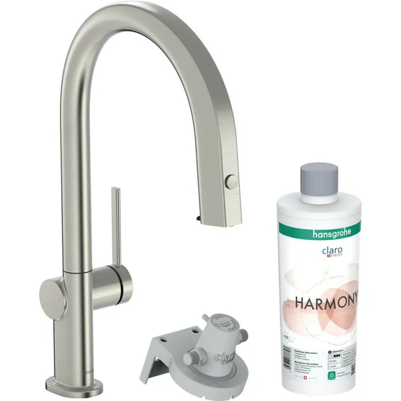 Népszerű Hansgrohe Aqittura M91 Filtersystem konyhai csaptelep 210, kihúzható kifolyó, 1jet, rozsdamentes acél hatású (76801800)