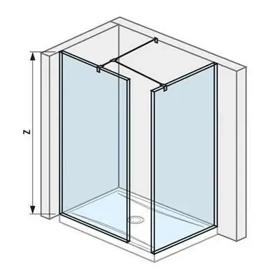 Jika Cubito Pure Walk-in zuhanykabin, sarok, ezüst/átlátszó üveg, 70x80 cm ( H2684230026681 ) Korlátozott ajánlat