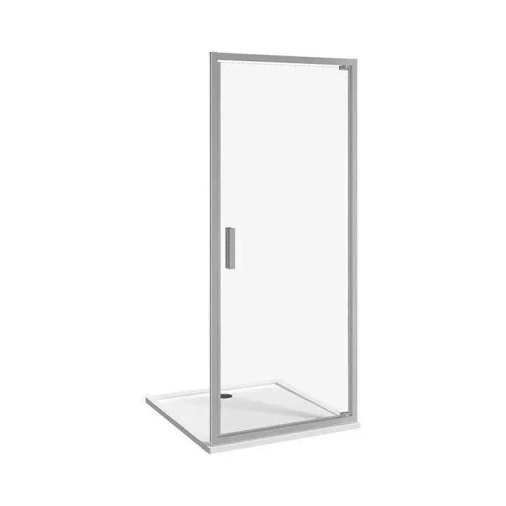 Jika Nion 90 zuhanyajtó, nyíló, jobbos/balos, ezüst/átlátszó üveg, 86,5x195 cm ( H2542N20026681 ) Újdonság