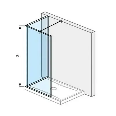 Alacsony ár Jika Cubito Pure L üvegfal, profillal és támasszal, ezüst/átlátszó üveg, 140x90 cm ( H2694260026681 )