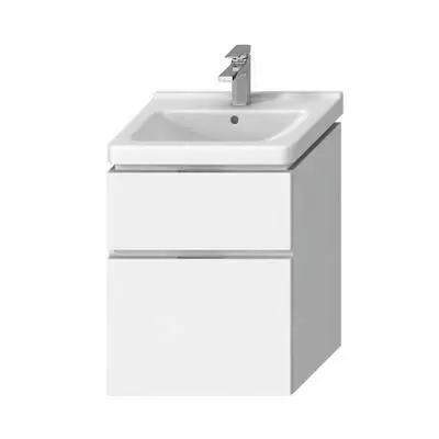 Biztonságos vásárlás Jika Cubito-N alsószekrény 55 cm-es kézmosóhoz, 2 fiókkal, fényes fehér, 54x39,9x48 cm ( H40J4224025001 )
