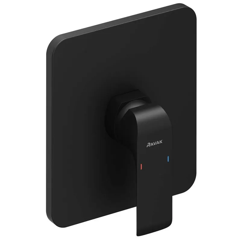 Outlet Ravak Flat Black zuhany csaptelep, falba süllyesztett, váltó nélkül R-Boxhoz, fekete FL 066.20 (X070180)