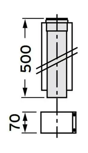 Outlet VAILLANT 80/125 PP hosszabbító cső 50 cm (303202)