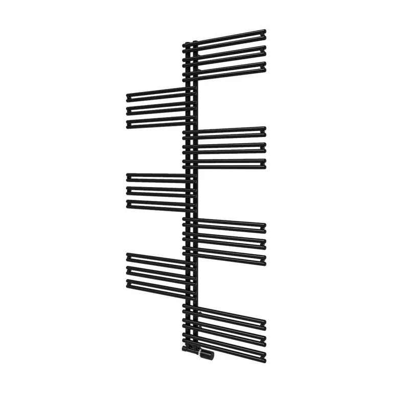 Vogel&Noot Figuresse Twist 910x1194 matt mélyfekete törölközőszárítós radiátor (FLSA011909000N0S0029) Szuper akció