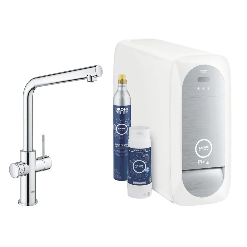 Szuper akció Grohe Blue Home L-kifolyós kezdőkészlet S-es méretű filterrel, króm (31454001)
