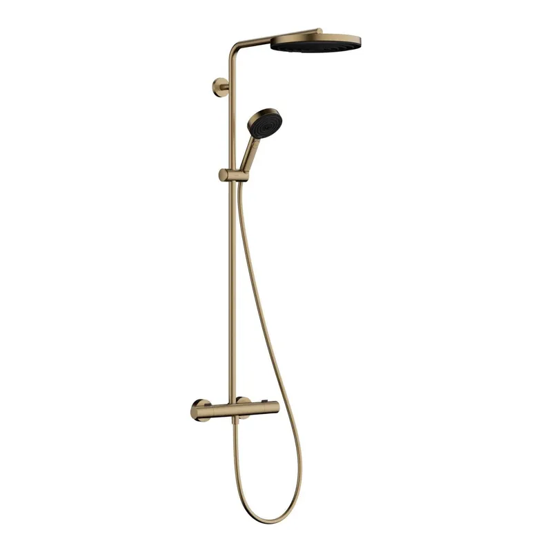 Hansgrohe Pulsify S Puro zuhanyrendszer termosztátos, kézizuhany 3jet, szálcsiszolt bronz (24236140) Biztonságos fizetés