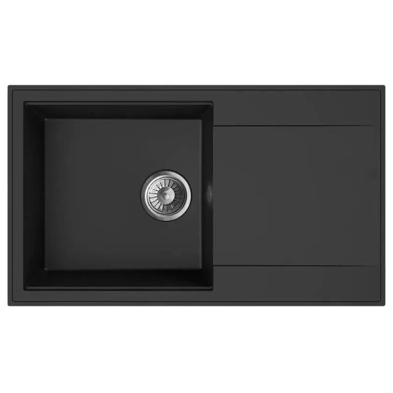 Vedd meg most Mofém Zenit 78 1B1D gránit mosogatótálca, 1 medencés, 1 csepptálcás, 780x460mm, metál fekete (M-760012802N3)