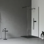 Outlet Ravak Walk In Wall szett - 90 zuhanykabin fekete+transparent, 1 merevítővel (GW9W7030SZ1)