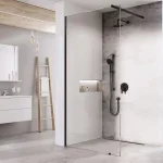 Ravak Walk In Wall szett - 160 zuhanykabin fekete+transparent, 1 merevítővel (GW9WS030SZ1) Szezonális akció
