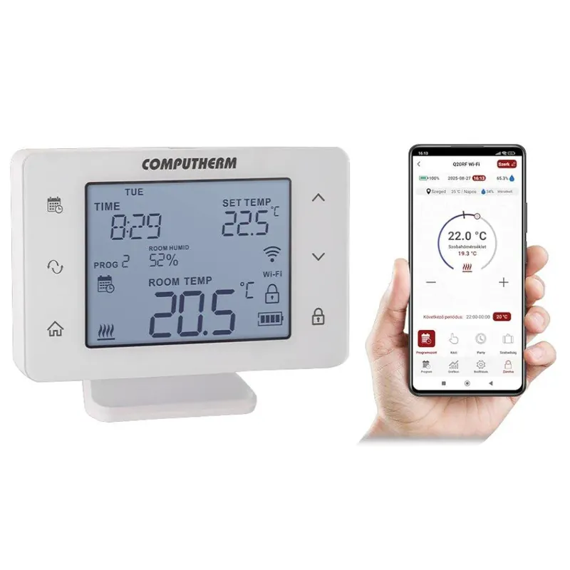 Vedd meg most COMPUTHERM Q20RF Wi-Fi (TX) Wi-Fi termosztát, vevőegység nélkül (Q20RF-WIFI-TX)