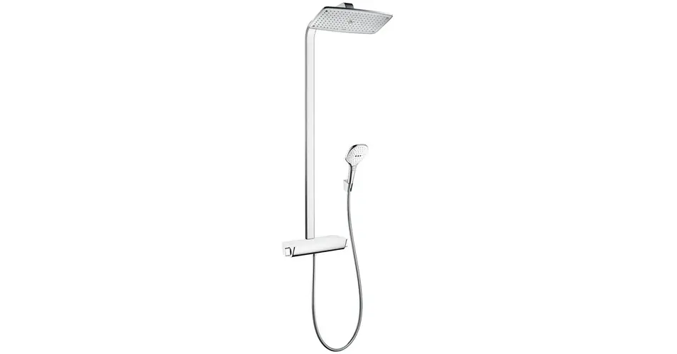 Nézd meg most HANSGROHE Raindance Select E 360 1jet Showerpipe, fehér/króm