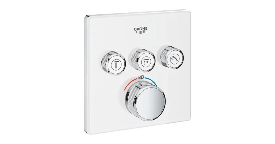 GROHE Grohtherm SmartControl termosztát falsík mögötti telepítéshez, 3 fogyasztóra, hold fehér/króm Népszerű