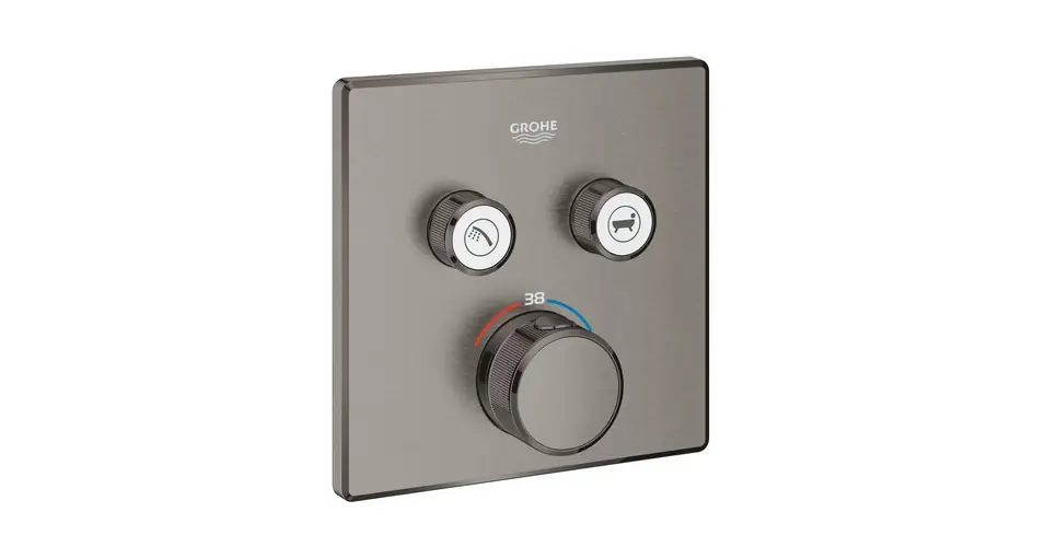 Exkluzív ajánlat GROHE Grohtherm SmartControl termosztát falsík mögötti telepítéshez, 2 fogyasztóra, brushed hard graphite