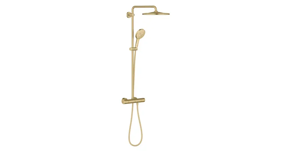 Legnépszerűbb GROHE Rainshower SmartActive 310 termosztátos zuhanyrendszer falfa szerelésre, brushed cool sunrise