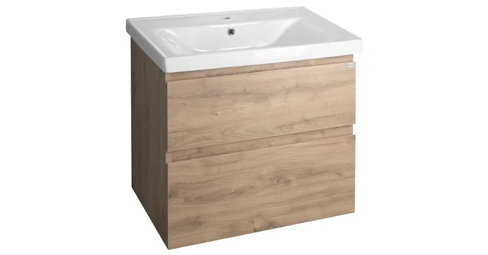 AQUALINE Altair mosdótartó szekrény, 67×60×45 cm, emporio tölgy Biztonságos fizetés