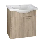 AQUALINE Keramia Fresh mosdótartó szekrény, 60,5×74×34 cm, platina tölgy Expressz kézbesítés
