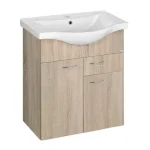 AQUALINE Keramia Fresh mosdótartó szekrény, 60,5×74×34 cm, platina tölgy Szuper akció
