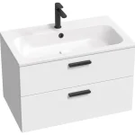 RAVAK SD Chrome II 800 mosdó alatti szekrény, fehér/fehér, fekete fogantyúval Olcsó
