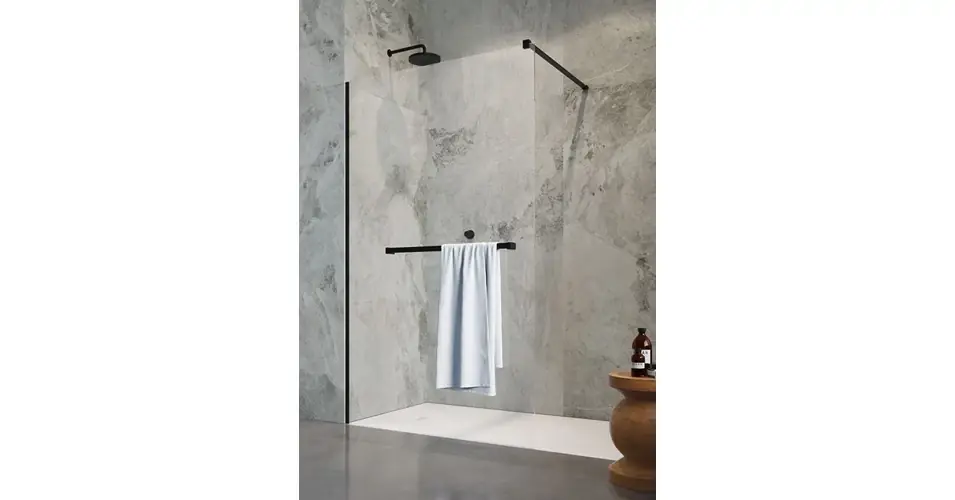 RADAWAY Modo New Black II Walk-in zuhanyfal törölközőtartóval Szuper akció