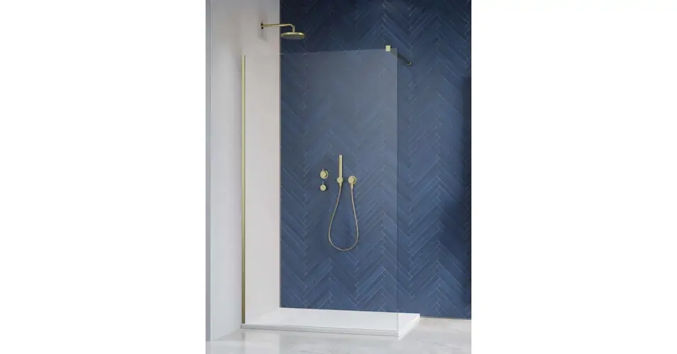 Újdonság RADAWAY Modo New Brushed Gold II Walk-in zuhanyfal