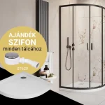 Végkiárusítás H2O Comfort Black A íves zuhanykabin + Nero A slim zuhanytálca