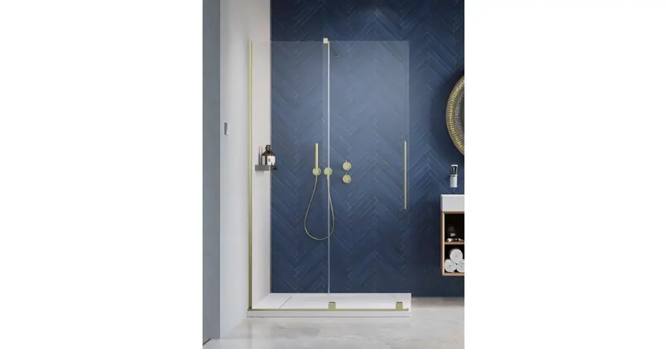 RADAWAY Furo Brushed Gold Walk-In szálcsiszolt arany zuhanyfal Szezonális akció