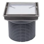 Gyors szállítás HL becsempézhető látható rész d110 mm, nemesacél kerettel, 132×132 mm/112×112 mm