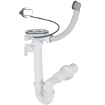Csőszifon 6/4", egymedencés, bowdenes leeresztővel, kerek túlfolyóval, mosógép csatlakozóval, 50 mm-es elfolyóval Akció
