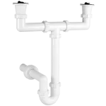 Kétmedencés csőszifon 6/4", 2 leeresztőszeleppel, Ø40 mm-es elfolyással Ajánlat