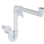 Kihagyhatatlan ajánlat Helytakarékos csőszifon 6/4", leeresztőszelep nélkül, mosógép csatlakozóval, Ø40 mm-es elfolyással