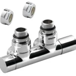 SAPHO Twin csatlakozó készlet radiátorhoz, középső bekötés, 50 mm, jobbos, króm Korlátozott ajánlat