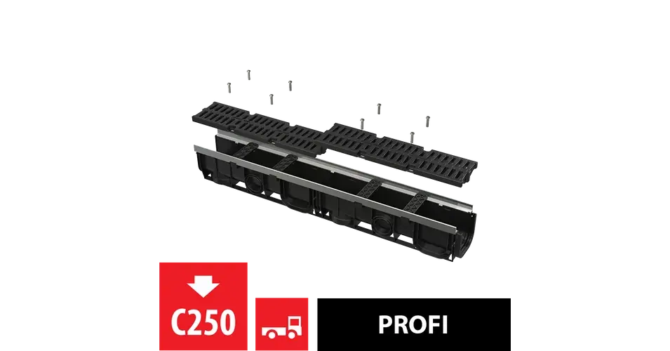Prémium ALCA kültéri folyóka 100 mm fém peremmel és kompozit ráccsal C250