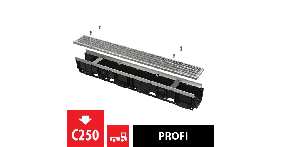 ALCA kültéri folyóka 100 mm fém peremmel és horganyzott ráccsal C250 Utolsó esély
