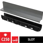 Gyors szállítás ALCA aszimmetrikus kültéri résfolyóka 160 mm, rozsdamentes acélból
