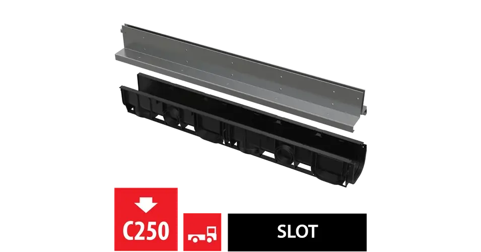 ALCA szimmetrikus kültéri résfolyóka 100 mm, rozsdamentes acélból Kihagyhatatlan ajánlat