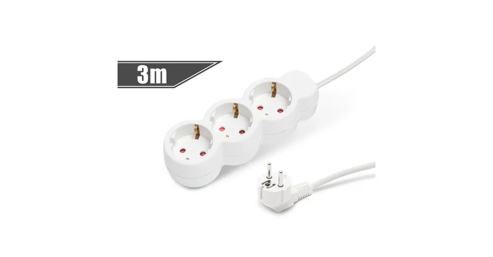 Outlet Háztartási elosztó 3-as - 250V • 10/16A - 3 m