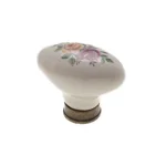 Fogantyú gomb P01-01-01-04 Antik bronz-szines virág porcelán Szuper akció