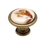 Biztonságos fizetés Fogantyú P08-01-02-04 Antik bronz-barna virág porcelán