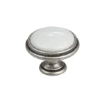 Exkluzív ajánlat Bútorfogantyú Margarita ócink/porcelán/fehér Tulip