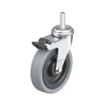 Blickle görgő menetes M10 - LRA-VPA 100K-FI-GS10 stop-fix fékkel, tömörgumi Prémium