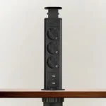 Konnektor Munkalapba süllyeszthető 3-as 1,5m+USB Matt Fekete Exkluzív ajánlat
