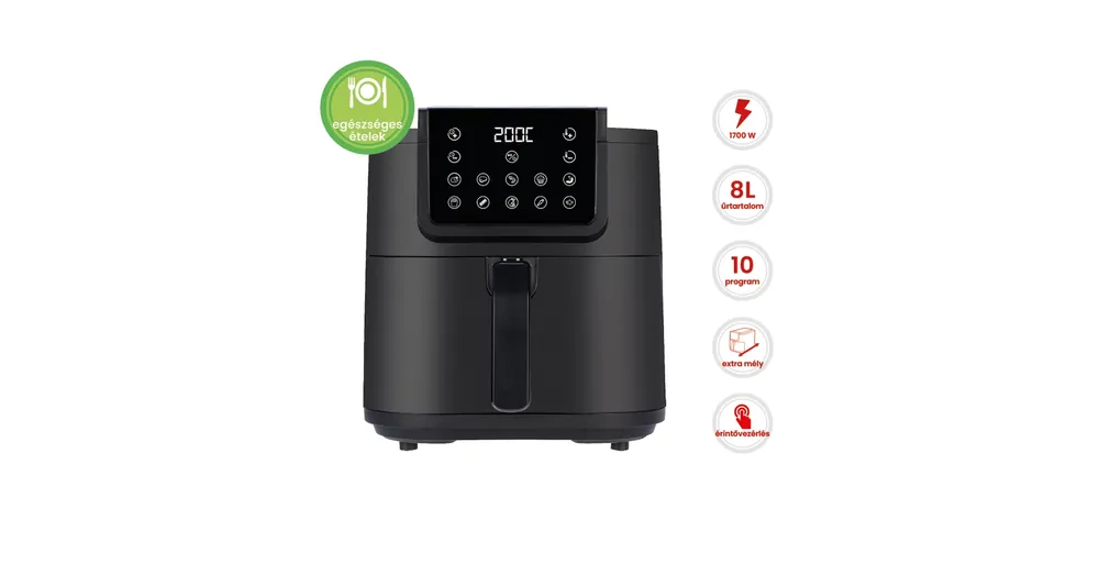 ARDES ARFRYA05L 8 literes Air Fryer forrólevegős sütő Biztonságos fizetés