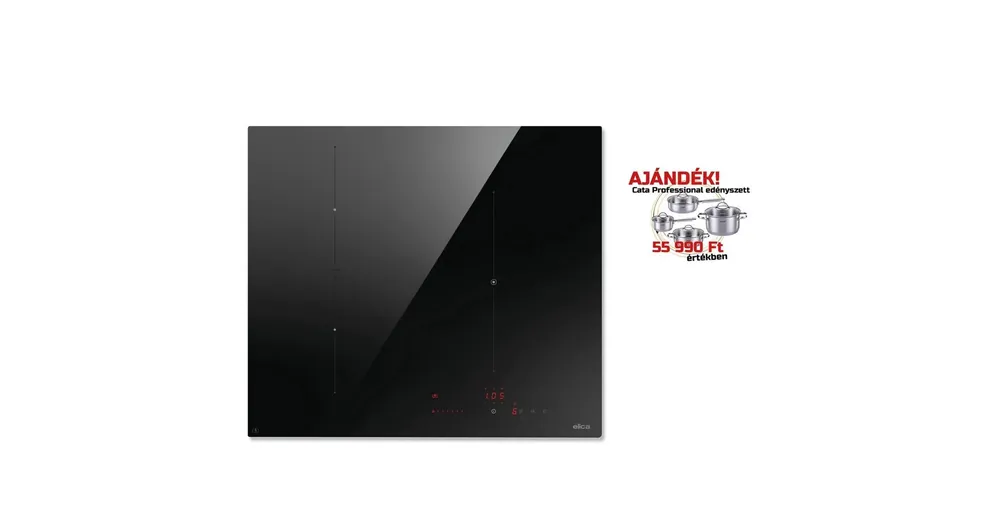 Biztonságos fizetés ELICA - Beépíthető indukciós főzőlap RATIO CONNEX 603 PLUS BL + CATA Edényszett PROFESSIONAL