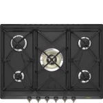 SMEG GÁZ FŐZŐLAP, Colonial design, 70 cm, 5 gázégő, antracit Kedvezményes ár