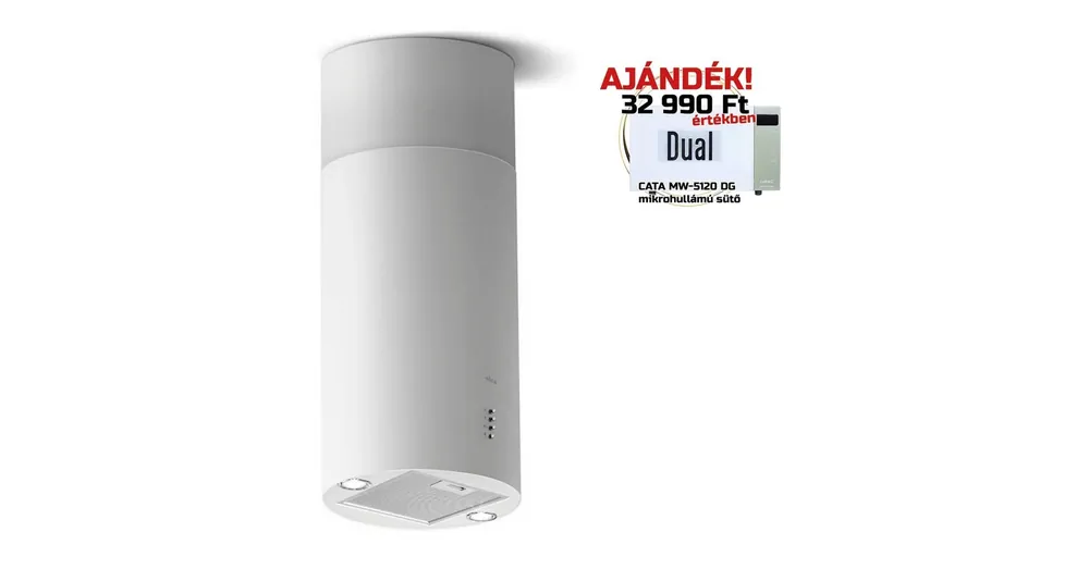 Bestseller ELICA - Páraelszívó TUBE PRO ISLAND WH MAT/A/43 + Mikro MW-5120B