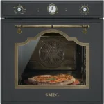 SMEG PIROLITIKUS HŐLÉGKEVERÉSES SÜTŐ, Cortina design, 60 cm, analóg, antracit Kedvezményes ár